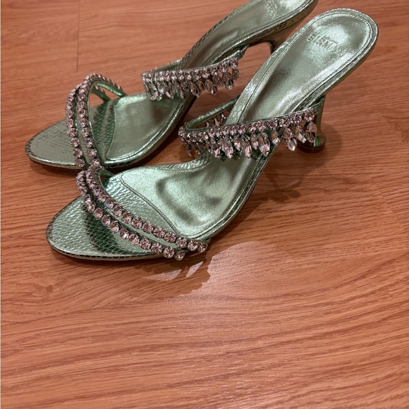Alexandre Birman Green Crystal Embellished Heels - Picture 6 of 9